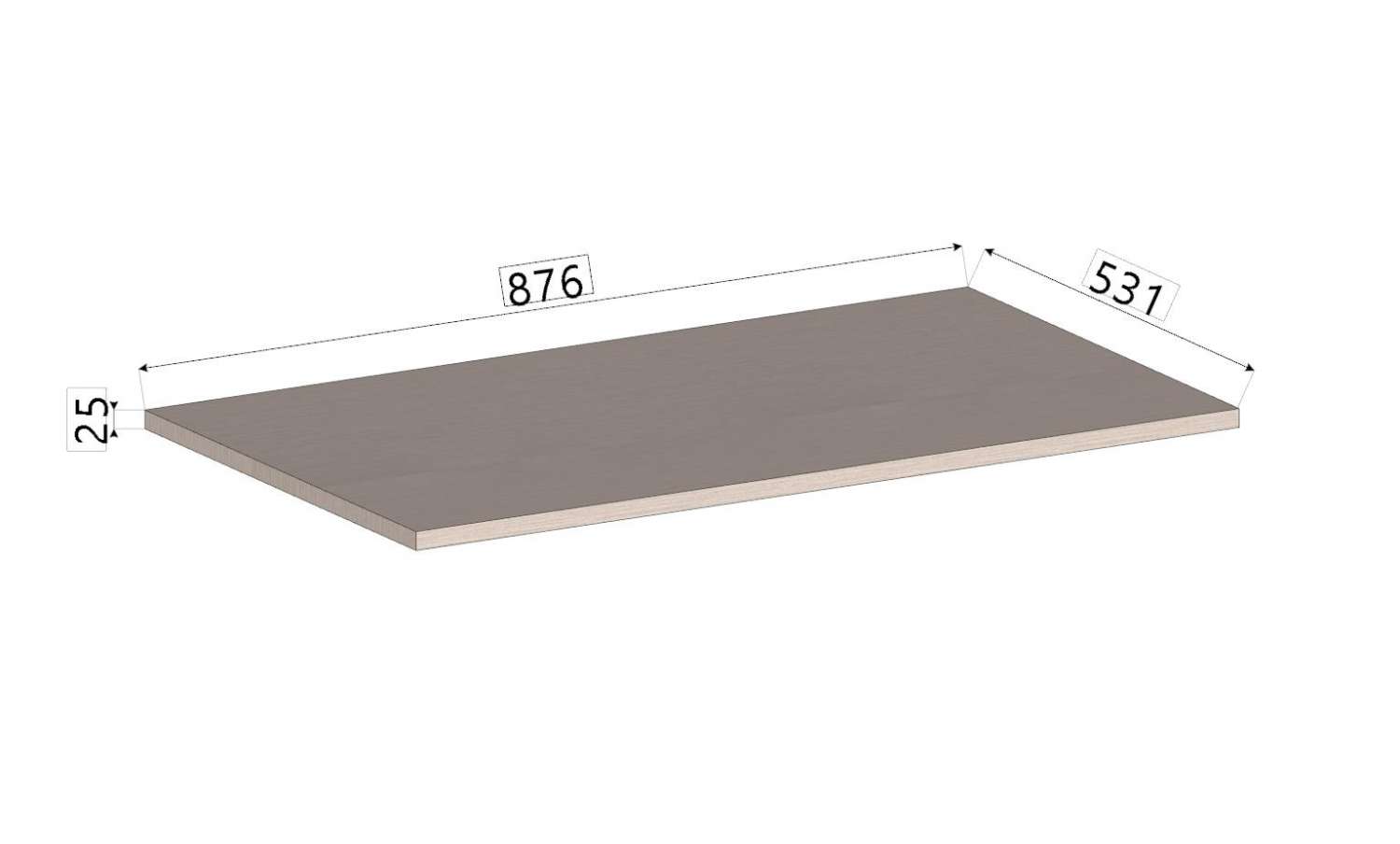 Ripiano interno per modulo armadio 2 ante battente/scorrevole AFRODITE(colore grigio tessuto)